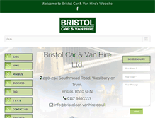 Tablet Screenshot of bristolcar-vanhire.co.uk